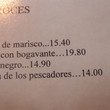 La Llar dels Pescadors - Menu rice