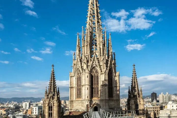 Vue de la terrasse de la Cathédrale de Barcelone