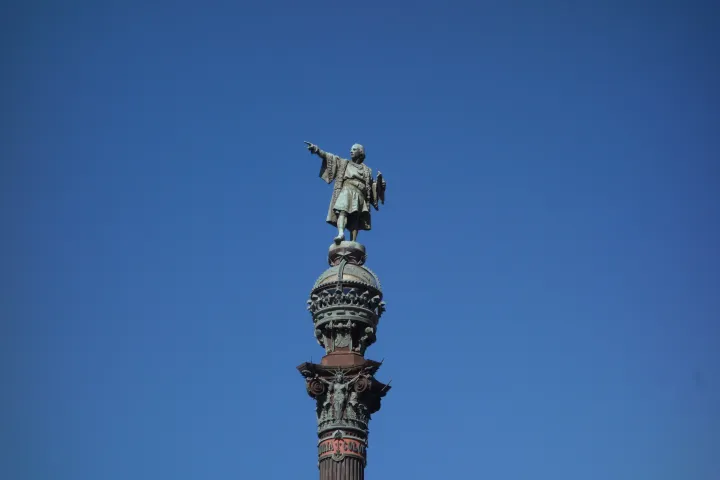 Columbus Monument - Christopher Columbus atop the column pointing towards his epic journey.