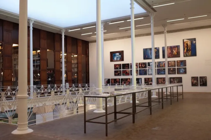 Museu Tapies Barcelona - One of the exhibition rooms and the library