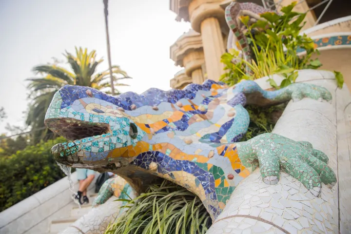 La salamandre en mosaïque de Gaudí, sur l’escalier monumental du Parc Güell