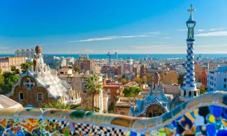 View of Barcelona city from the Park Guell