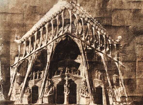 Sketch of the Sagrada Família façade by Gaudi in 1891 Sketch of the Sagrada Família façade by Gaudi in 1891